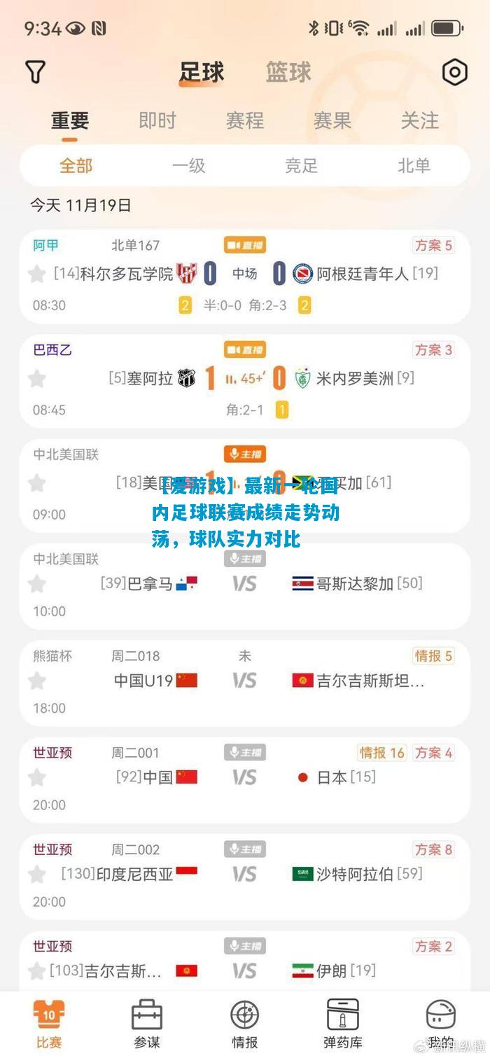 【爱游戏】最新一轮国内足球联赛成绩走势动荡，球队实力对比